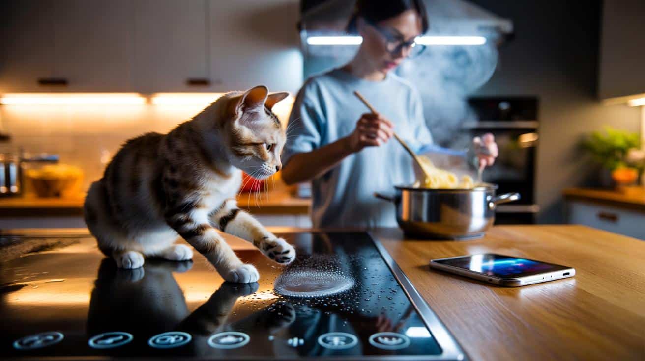 Entra in cucina per controllare la pasta, il gatto gli accende la lavastoviglie saltando sui tasti