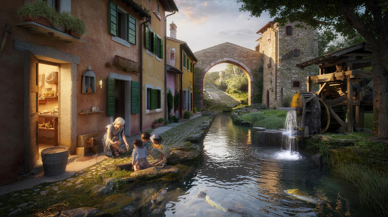 Il borgo delle fiabe: mulini, casette in pietra e ponti medievali