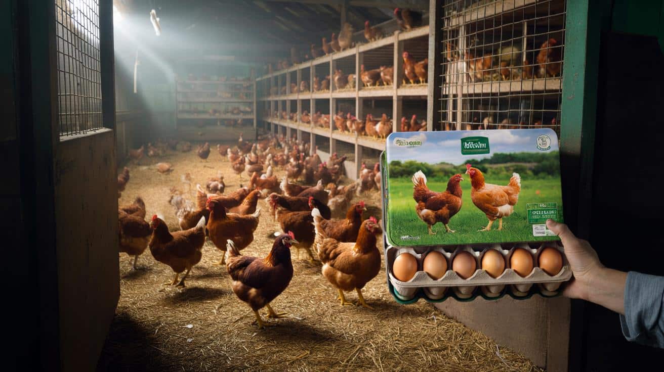 Le uova “da allevamento a terra” sono di galline cresciute in gabbie mascherate?