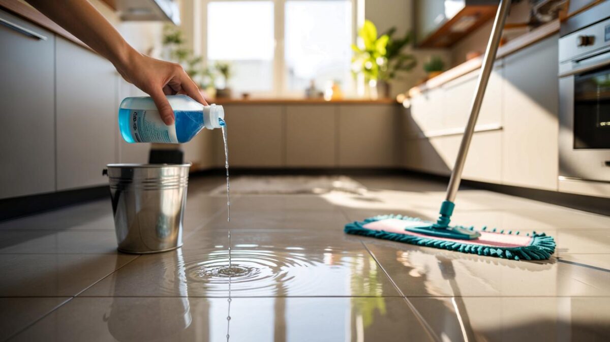 Pavimenti brillanti senza lasciare aloni: “Versa un misurino di questo nella secchia”