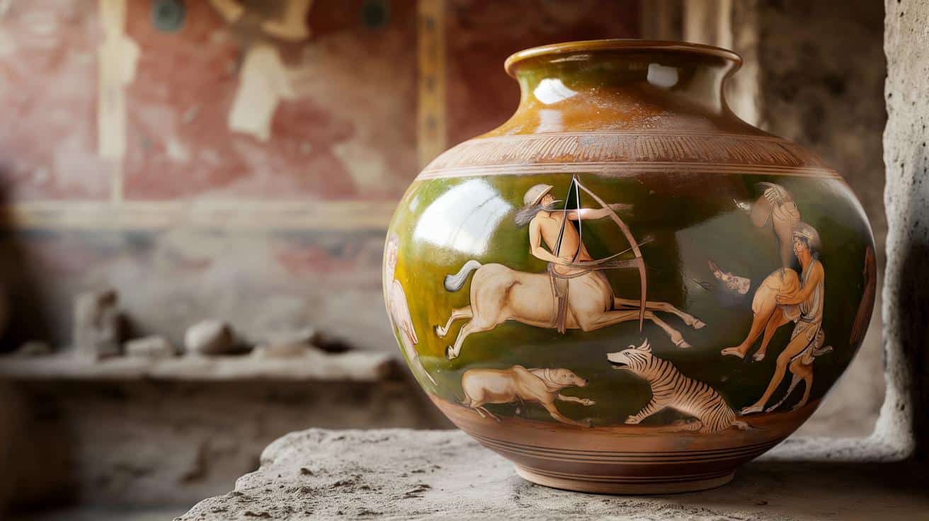 Pompei: ritrovato un vaso invetriato con scene di caccia in stile orientale