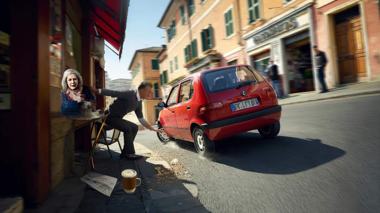 Scende un attimo per comprare il giornale, l’auto scivola giù dalla discesa con la suocera a bordo