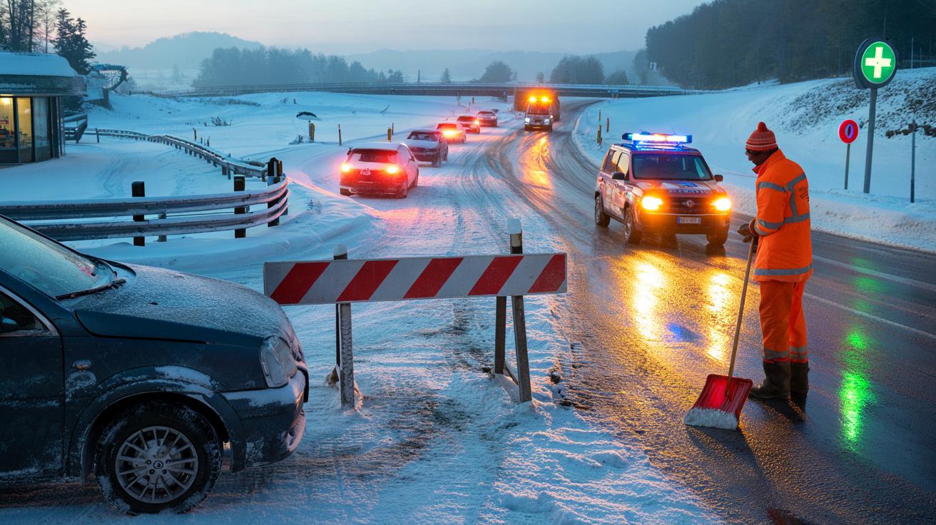 Strade chiuse per la forte nevicata