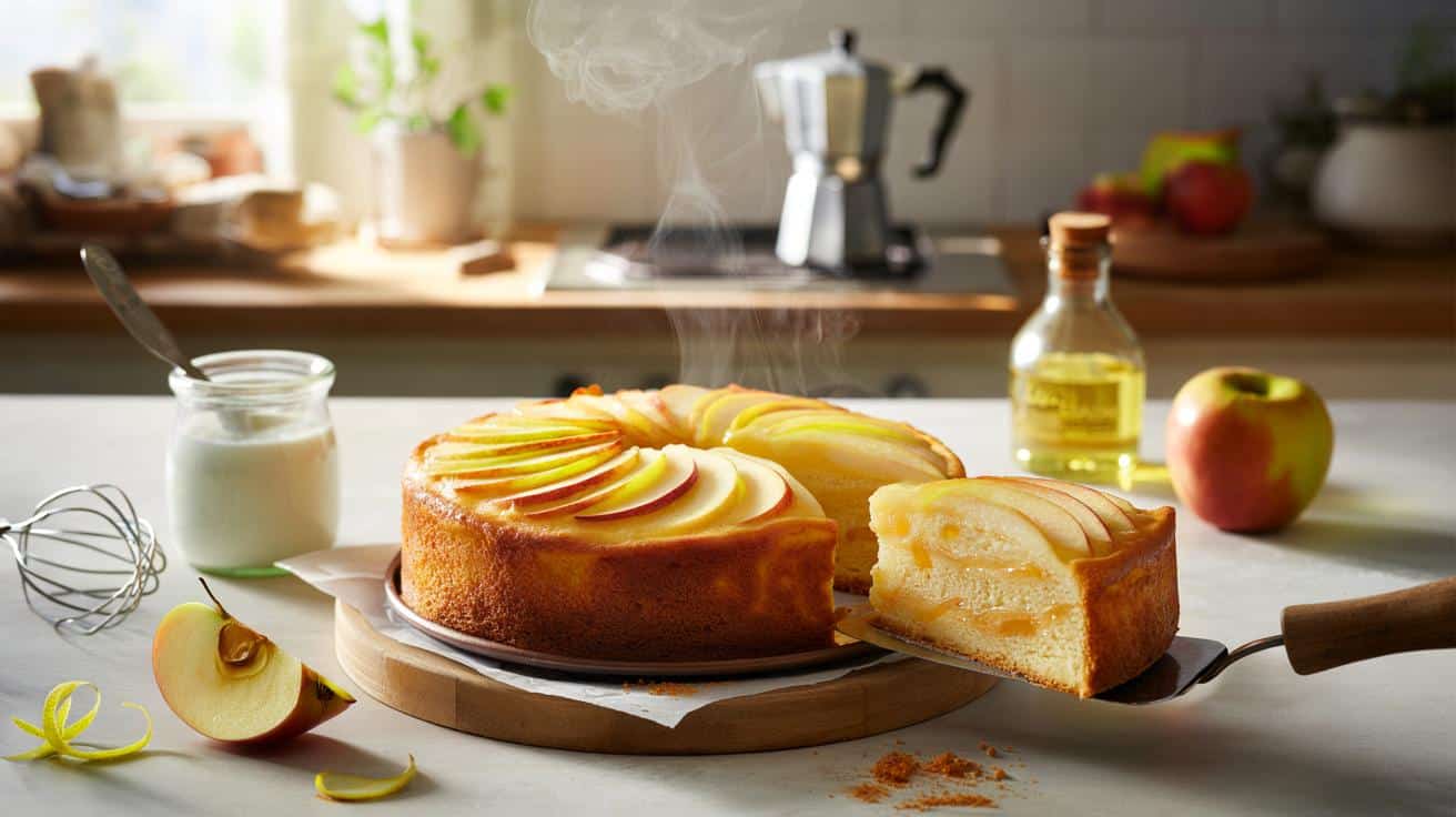 Torta di mele leggera e veloce con olio e yogurt