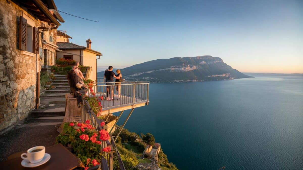 Un borgo da favola sospeso nel vuoto: la vista sul lago più bello d’Italia lascia senza fiato
