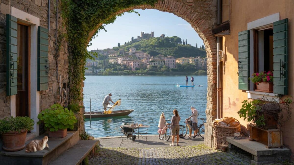 Un borgo medioevale con case di pietra e scorci sul lago: gita perfetta vicino alla capitale
